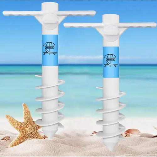 Vista 8 de AMMSUN Ancla de arena para sombrilla de playa, resistente, base de sombrilla para exteriores con 5 tornillos en espiral, universal y talla única