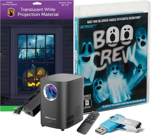 Vista 17 de HoliScapes® Kit de proyector USB - Taller de Santas + proyector + pantalla de proyección de 48 x 72 pulgadas