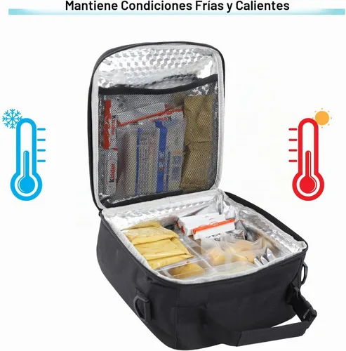 Vista 6 de ELEFOCUS Lonchera aislada con inicial para mujeres y hombres, bolsa de almuerzo personalizada con monograma con correa de hombro ajustable