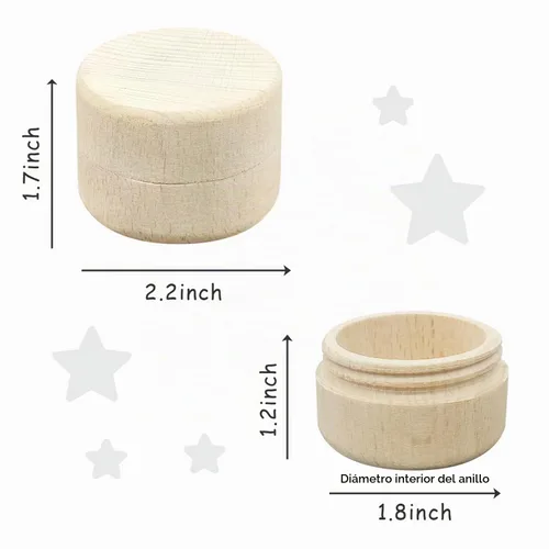 Vista 3 de Caja de recuerdo de bebé para el primer cabello caja de madera para el primer cabello