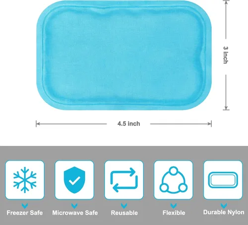 Vista 6 de Bolsas de hielo pequeñas reutilizables – Mini paquetes fríos de gel caliente y frío para lesiones, alivio de los senos nasales, ojos cansados