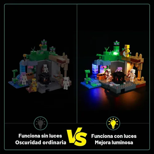 Vista 5 de VONADO Kit de luz LED compatible con Lego 21189 Skeleton Dungeon, luces decorativas de bricolaje para bloques de construcción Lego