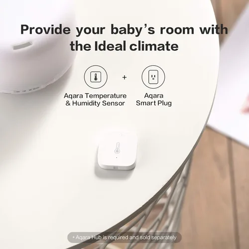 Vista 6 de Aqara - Sensor de temperatura y humedad Zigbee, termómetro inalámbrico higrómetro para automatización del hogar, monitoreo remoto, requiere Aqara