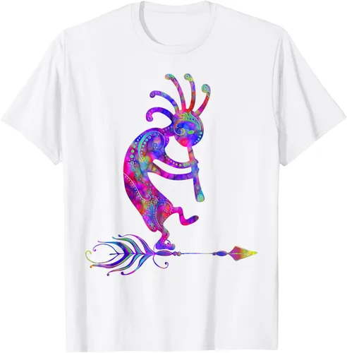 Vista 70 de Native American Kokopelli With Feather 2 - Camiseta Fan Fun, Negro, S