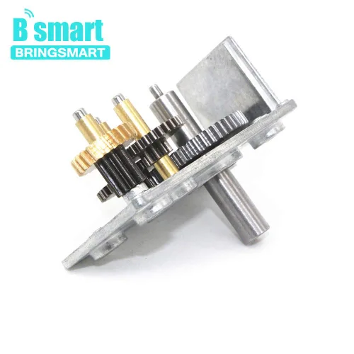 Vista 5 de BRINGSMART Motor de engranaje helicoidal de 12V 18rpm DC con transformador de voltaje de 12V 2A 26.5 lbs.cm de baja velocidad Mini Turbina Worm 12V