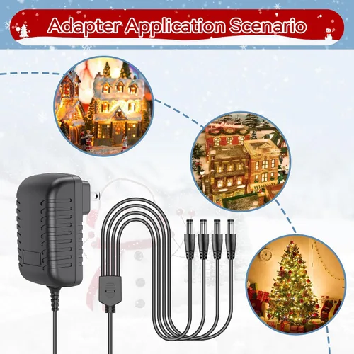 Vista 3 de Adaptador de CA compatible con Lemax # 74707 4.5 voltios Spooky Town Accesorio Cable de alimentación de conmutación Longitud del cable de 3 pies
