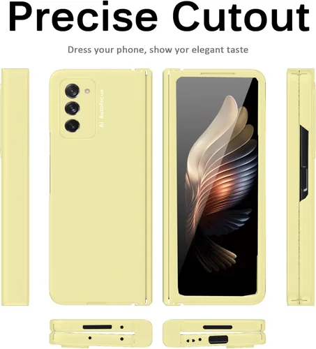 Vista 3 de Miimall Funda compatible con Samsung Galaxy Z Fold 2 con protector de vidrio duro todo incluido, antihuellas, a prueba de golpes, con bisagra