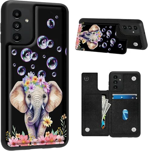 Vista 35 de BVDIKMI Funda para Samsung Galaxy A13 5G con ranura para tarjetero, funda de piel sintética, doble cierre magnético y cubierta duradera a prueba