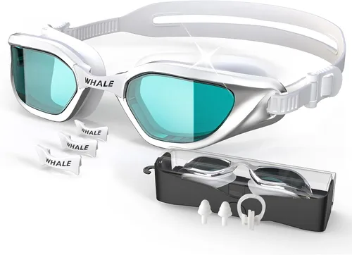 Vista 9 de Whale Gafas de natación para adultos, antiempañamiento, cómodas, polarizantes, para adultos, unisex