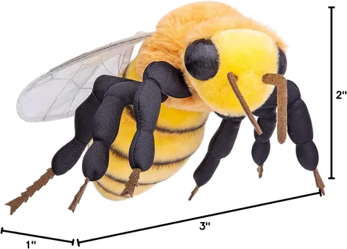 Vista 8 de Juguete de peluche grande de abeja - Animales de peluche realistas de abeja de 16 pulgadas, juguetes de abeja con alas grandes realistas, juguete