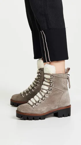 Vista 3 de Jeffrey Campbell Botas de combate Culvert Sherpa para mujer, color gris topo, bronceado, gris, talla 9.5 M de EE. UU, Bronceado, gris pardo
