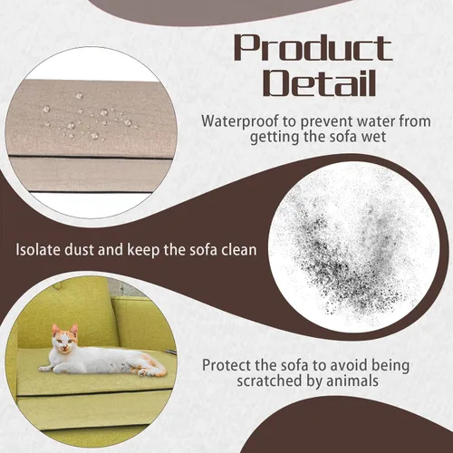 Vista 3 de Geetery Fundas de Cojín de Asiento de Sofá de Plástico PVC Impermeables Fundas de Sofá Muebles Funda de Asiento de Sofá para Proteger Contra