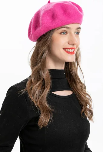 Vista 150 de ZLYC - Boina francesa de lana unicolor para mujeres y niñas