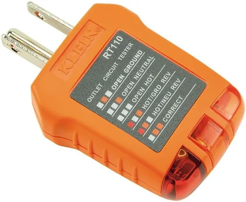 Vista 3 de Klein Tools RT110 - Probador de enchufes, probador de receptáculo eléctrico AC para enchufes norteamericanos