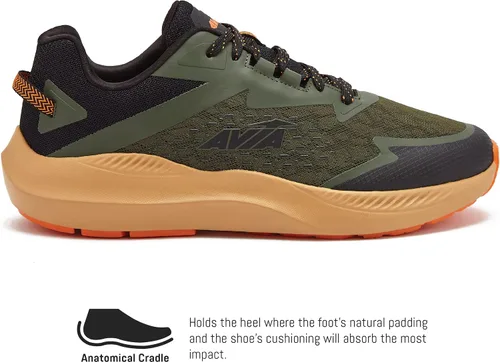 Vista 2 de Avia Storm - Tenis de correr para hombre con malla ligera y transpirable, Negro lima azul