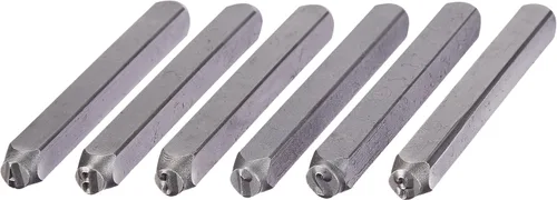 Vista 2 de Amazon Basics Kit de sellos de metal con alfabeto y número de 36 piezas con estuche de madera, 4/25 pulgadas