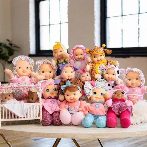 Vista 9 de Baby's First Cuna afroamericana con dosel con muñeca de cuerpo suave de 9 pulgadas y manta de bebé, segura para niños de 3 años en adelante