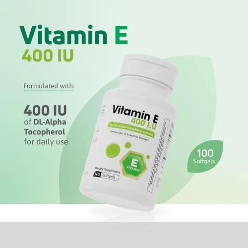 Vista 10 de Vitamina E 400 UI Softgels Antioxidante Skin Support 100 Count