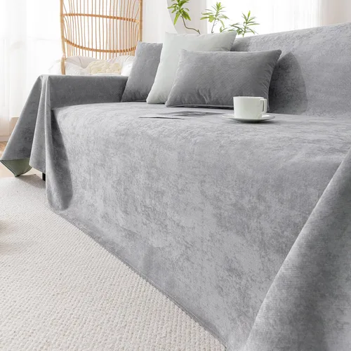 Vista 8 de VClife - Funda para sofá de 2 plazas, antiarañazos, impermeable, apta para mascotas, perros y gatos, lavable, moderna, protectora, gris, 71 x 102