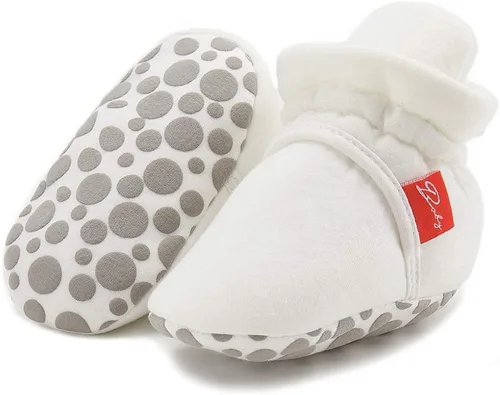 Vista 29 de Sawimlgy - Botines de algodón antideslizantes para recién nacido, con agarre, para cuna o para el invierno