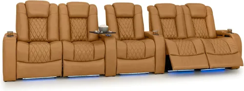 Vista 201 de Seatcraft Asiento de cine en casa Diamante Marrón Reclinable Individual