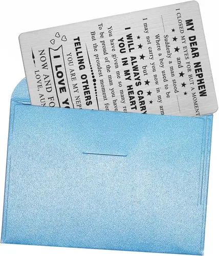 Vista 6 de Yobent Regalos de sobrino de la tía, tarjeta de cumpleaños de sobrino feliz, tarjeta de billetera personalizada regalo de tía favorita