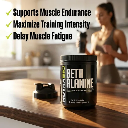 Vista 5 de NutraBio Beta Alanine Suplemento en polvo para pre-entrenamiento, 12.70 oz