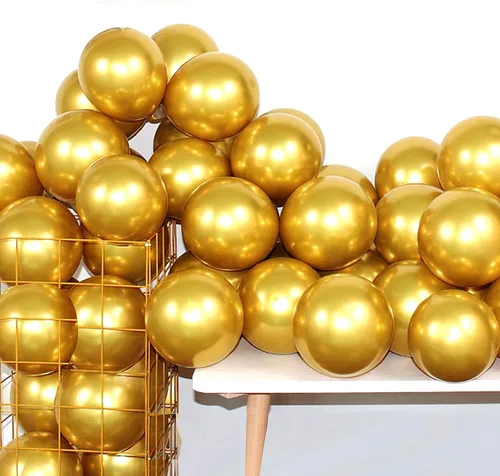Vista 15 de 100 globos metálicos cromados negros de látex de 12 pulgadas, globos gruesos brillantes para decoración de fiestas