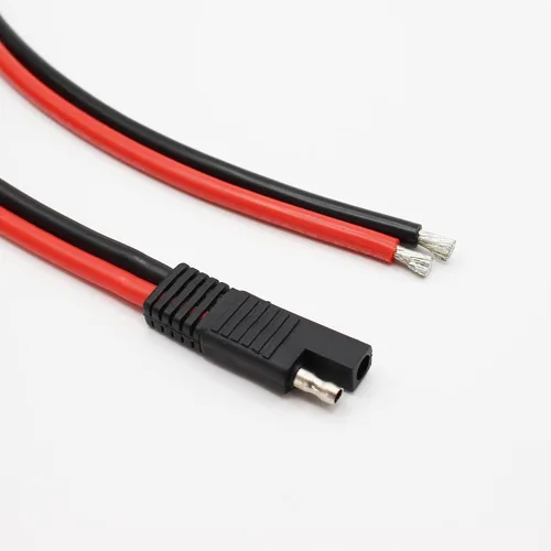 Vista 2 de Cable de extensión de conector SAE 10AWG de 11.8 in/1 pie, conector de desconexión rápida SAE Cable de extensión de panel solar para motocicletas