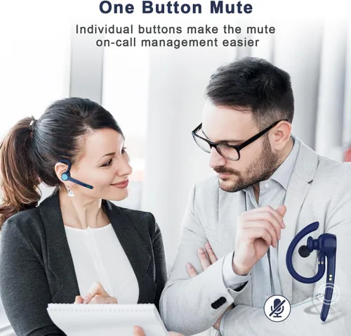 Vista 4 de HEIBAS Auriculares Bluetooth, auricular inalámbrico con micrófono para el Azul oscuro