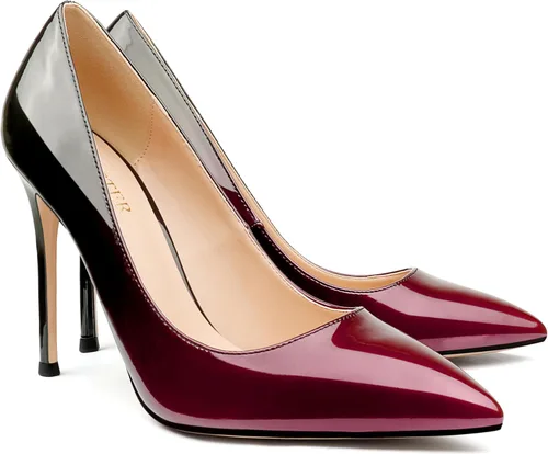 Vista 16 de COLETER Zapatos de vestir con punta puntiaguda de 4 pulgadas para mujer 02 negro
