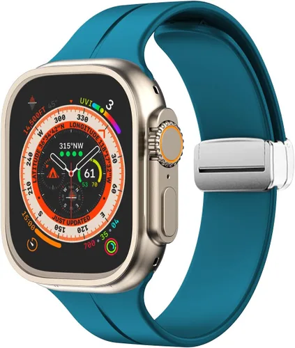 Vista 8 de Banda magnética compatible con Apple Watch de 38mm 40mm 41mm 42mm 44mm 45mm 46mm 49mm, mujeres y hombres, correa deportiva de silicona compatible