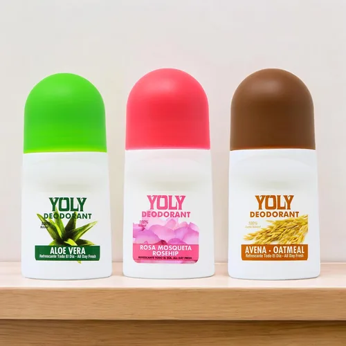 Vista 5 de Yoly Deoderant Rosa Mosqueta Antitranspirante, protección contra olores, fresco todo el día (2.53 onzas líquidas/paquete de 1)