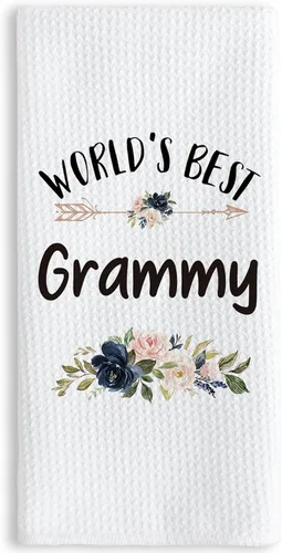 Vista 30 de TNUW Best Grandma - Toallas de cocina de 16 x 24 pulgadas, la mejor flor de Abuela del mundo, suave y absorbente, toalla de cocina, toallas de mano