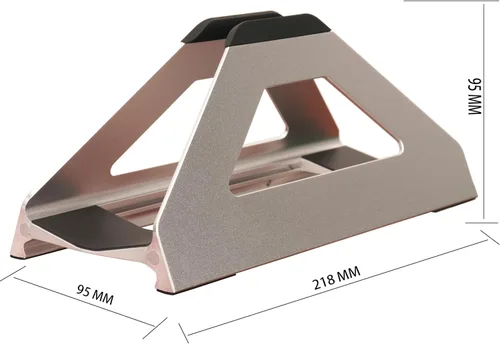 Vista 3 de Soporte vertical para laptop, soporte de ahorro de espacio para MacBook con ajuste de ancho sin herramientas, bonito aluminio anodizado