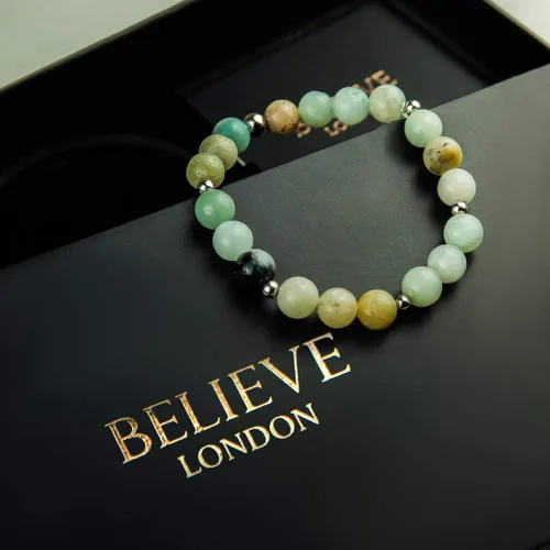 Vista 3 de Believe London - Pulsera de piedras preciosas para curación de chakras cristal de ansiedad piedra natural para hombres y mujeres alivio del estrés