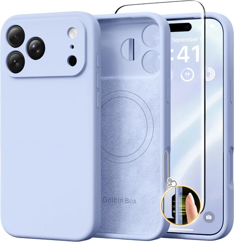 Vista 70 de GolbinBox Funda magnética para iPhone 17, compatible con MagSafe, cubierta de silicona integrada para control de cámara, funda de silicona líquida a