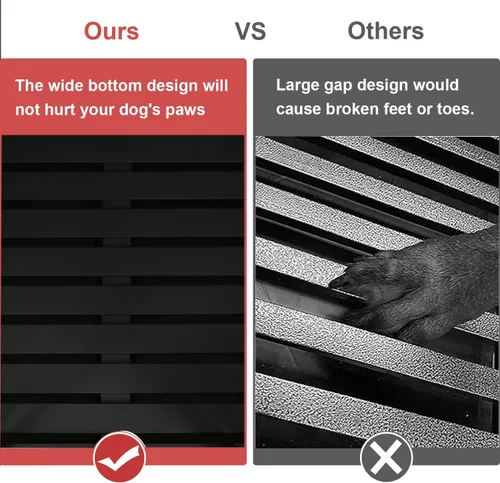 Vista 7 de Jaula para perros resistente de 44 pulgadas con pestillo resistente, perrera de acero grande indestructible con diseño de techo puntiagudo, jaula