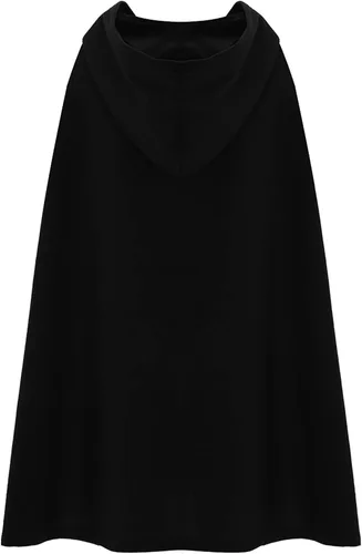 Vista 5 de Capa con capucha para mujer, capa de mezcla de lana, estilo vintage, talla grande, gabardina, para invierno