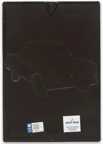 Vista 8 de Ford Logo Evolution - Letrero de metal vertical en relieve – Letrero vintage de Ford para garaje o cueva de hombre