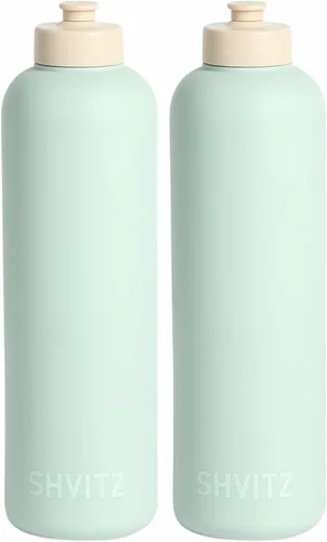 Vista 25 de Botella de agua deportiva – Cuerpo exprimible suave al tacto con boquilla de una sola mano, ligera, sin derrames, para gimnasio, cardio y deportes