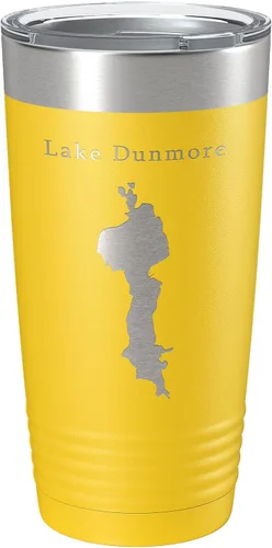 Vista 16 de Lake Dunmore Map Tumbler Travel Mug Insulated Laser Engraved Coffee Cup Vermont 20 oz Black