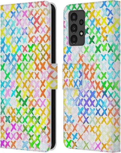 Vista 259 de Head Case Designs Officially Licensed Ninola Brushstrokes Multi Colorful Leather Wallet Case Compatible with Samsung Galaxy A07 4G