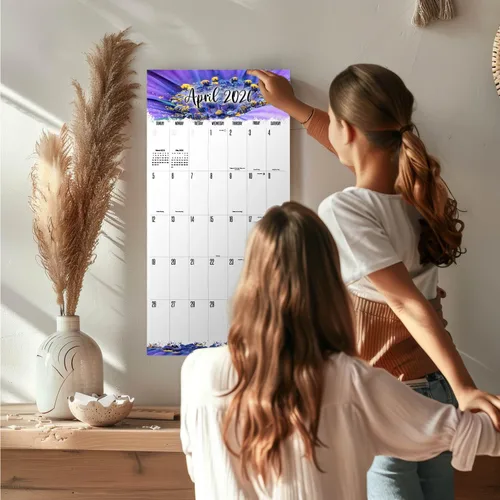 Vista 100 de Calendario de grises africanos 2025 2026 – Planificador mensual de pared de aves africanas – 12 x 18 pulgadas (abierto), calendario de pared