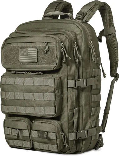 Vista 15 de Mochila Táctica Falko para Hombre y Mujer 50L Mochila 2.4 Veces Más Fuerte Mochila Militar Grande Tipo Molle, Mochila de Emergencia para Exteriores
