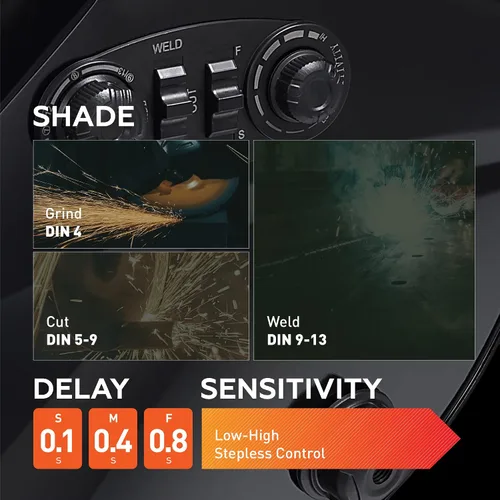 Vista 4 de Manusage Casco de soldadura con oscurecimiento automático de energía solar de color real con pantalla de visualización grande, pantalla ancha