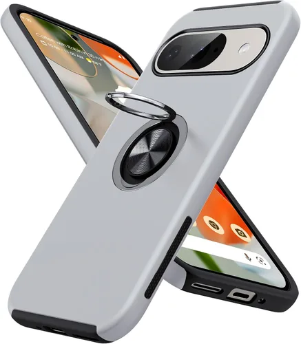 Vista 58 de JAME Funda delgada para Google Pixel 7 Pro, soporte de anillo a prueba de Azul