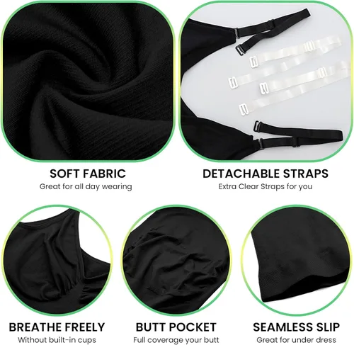 Vista 4 de Women's Shapewear Slips for Under Dresses Shapewear Full Dress Slips Tummy Control Body Shaper Full Slips Seamless