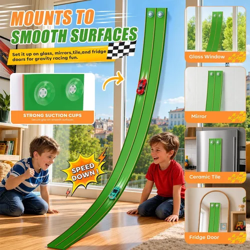 Vista 3 de TAEMVV Pista de carreras flexible para niños, juego de pistas de doble Lima