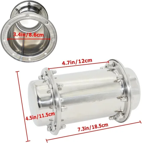 Vista 2 de Time Capsule Waterproof Stainless Steel 18.5cm/7.28in Sturdy Lock Container for Graduation Birthday Future